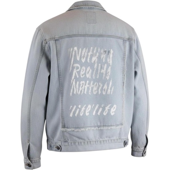 Jackets & Blazers - Streetwear "Nothing Really Matters" Light Wash Trucker Jacket 3XL
